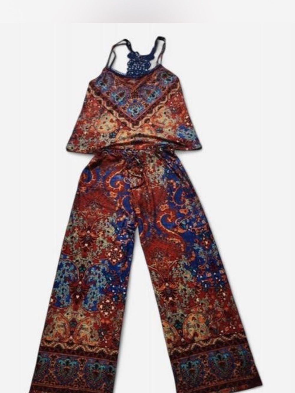 Matching Set!! In Bloom Boho Paisley Wide-Leg Jumpsuit by Jonquil